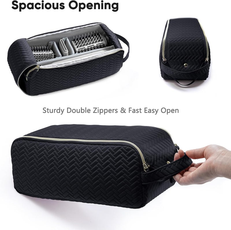 ELCUPA Large Hair Tools Travel Bag Compatible with Shark FlexStyle, Revlon & Dyson | Hair Dryer Brush Organizer, Flat Iron, Curling Iron, Makeup & Cosmetic Bag for Travel Essentials - Image 5